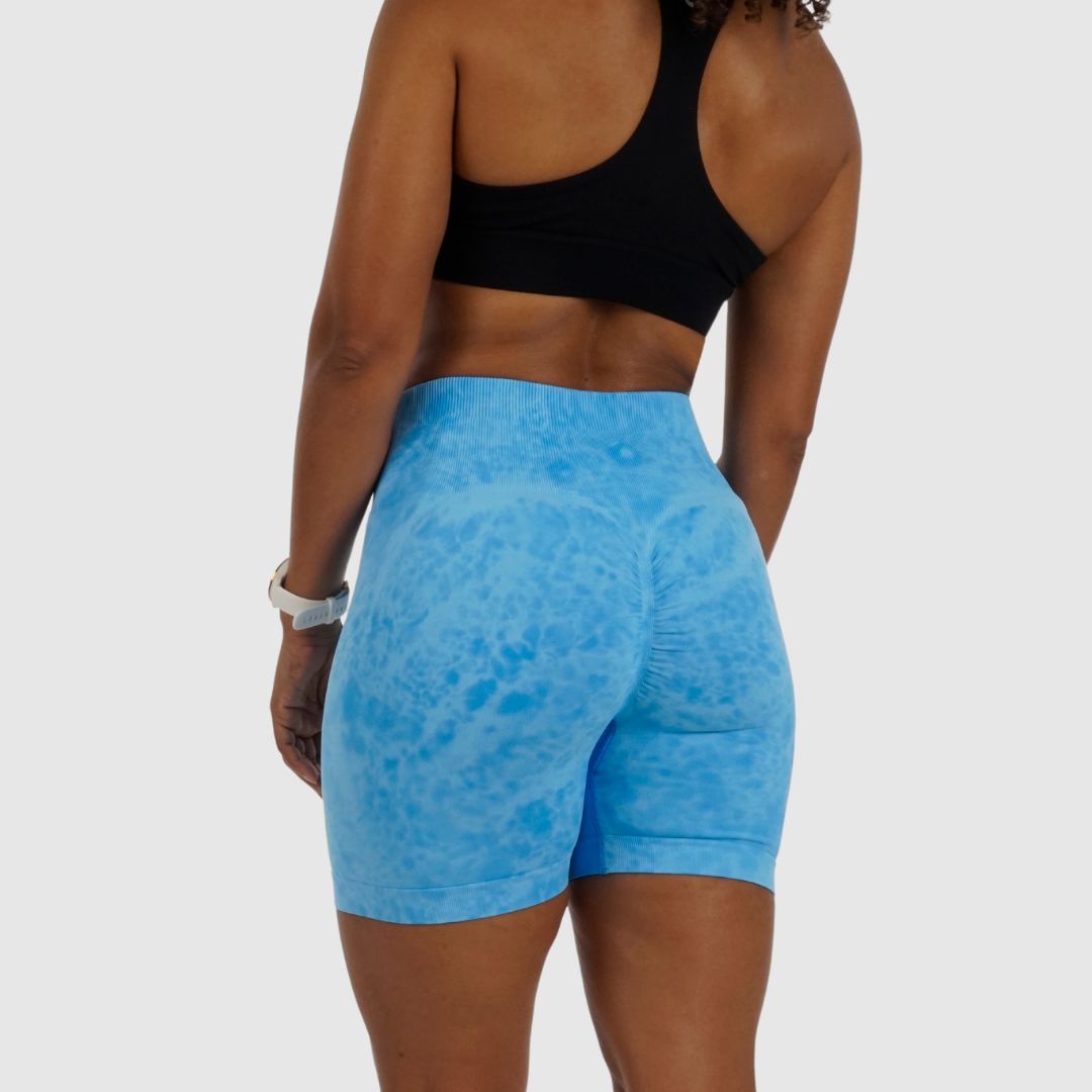 Tie Dye Scrunch Shorts Blue