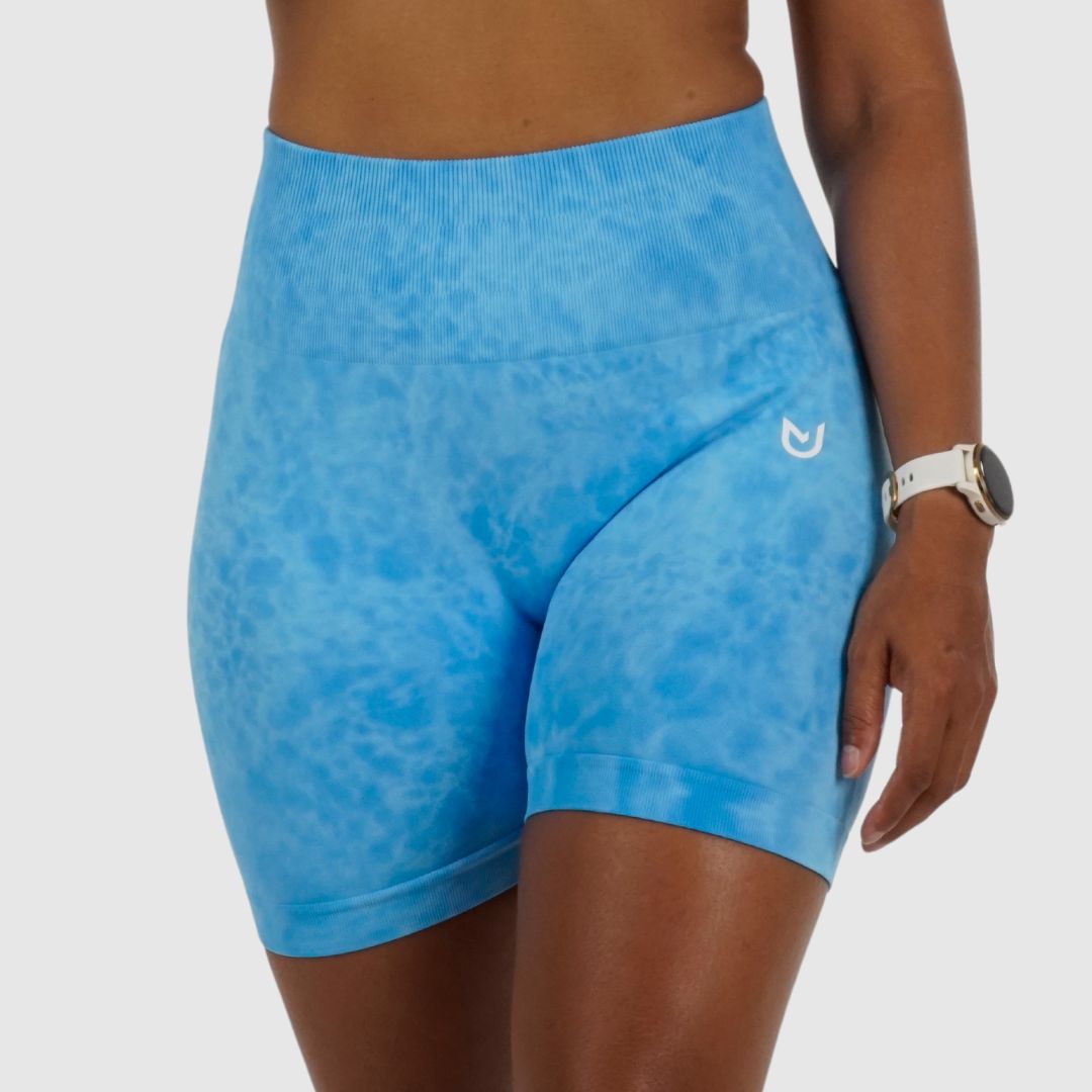 Tie Dye Scrunch Shorts Blue