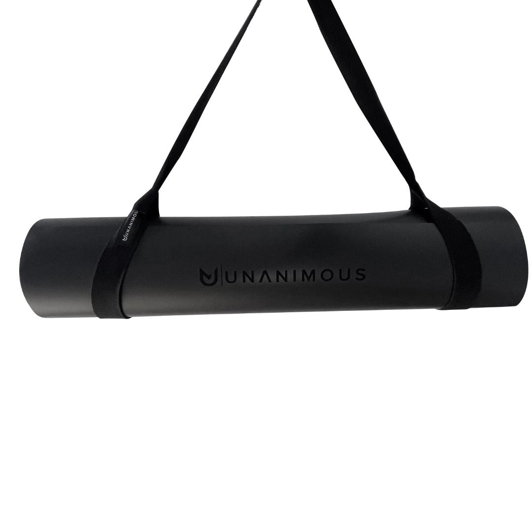 Black Premium Yoga Mat including free carrying strap