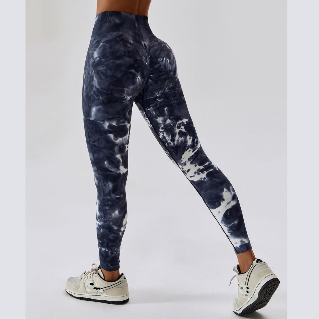 Tie Dye Scrunch Leggings Black