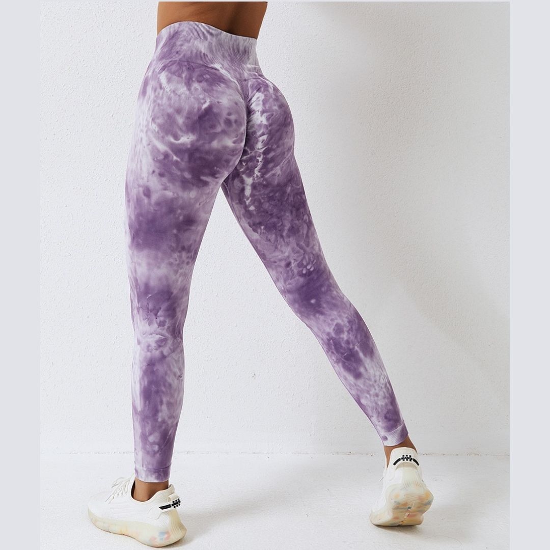 Tie Dye Scrunch Leggings Purple