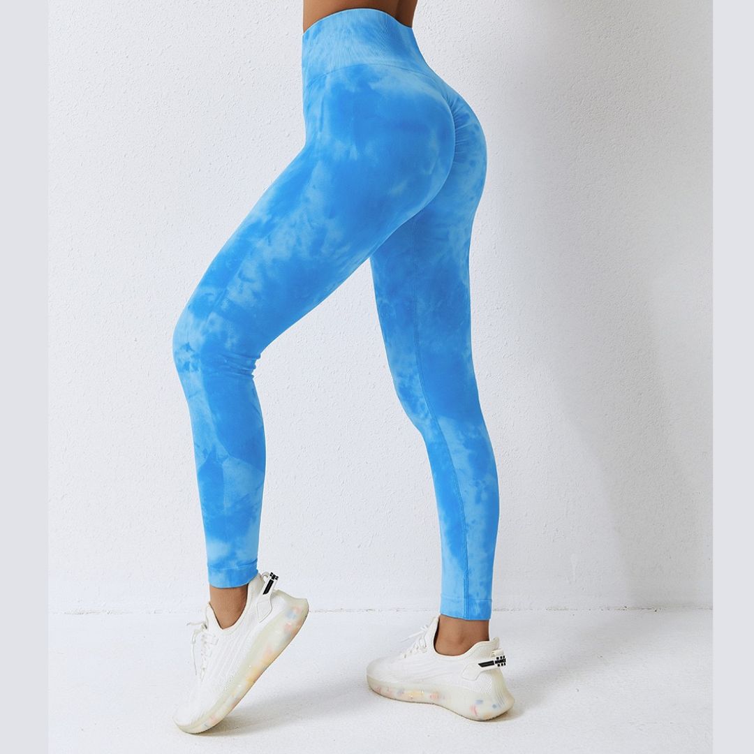 Tie Dye Scrunch Leggings Blue