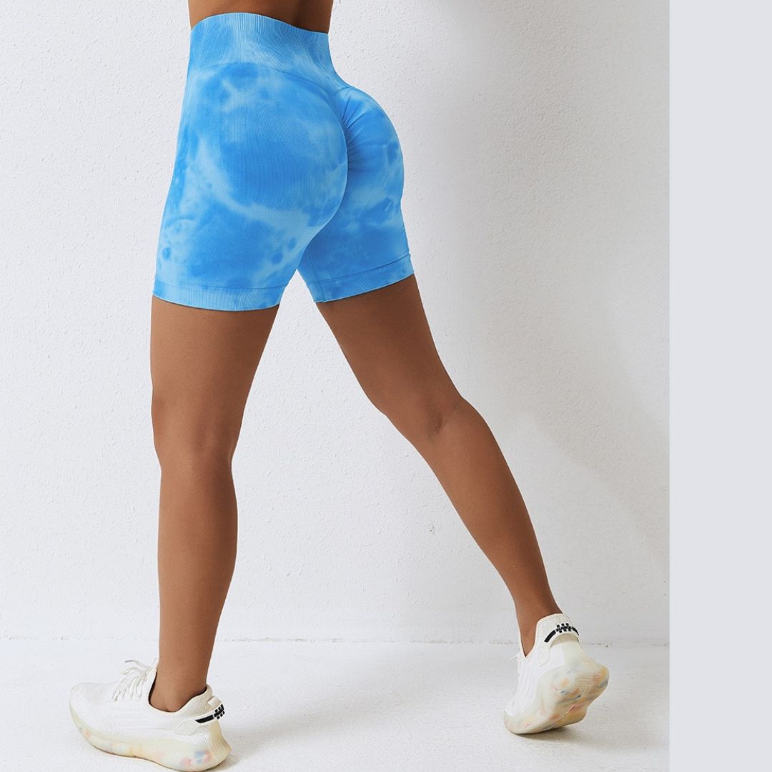 Tie Dye Scrunch Shorts Blue