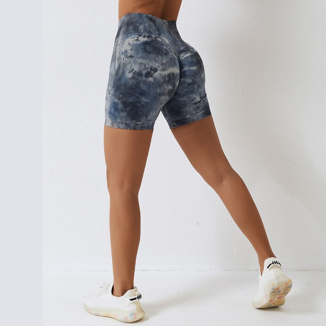 Tie Dye Scrunch Shorts Blue/Grey