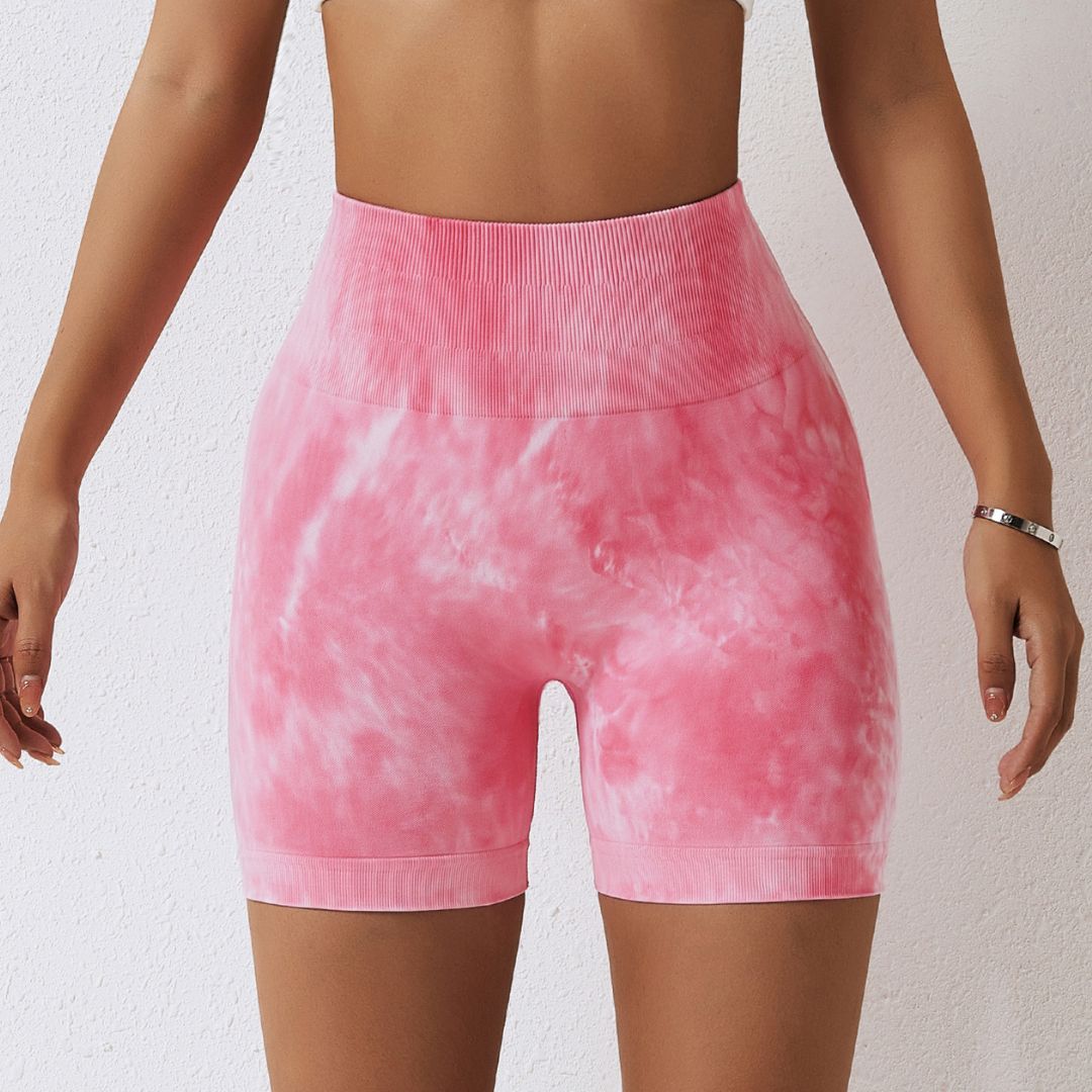 Tie Dye Scrunch Shorts Pink