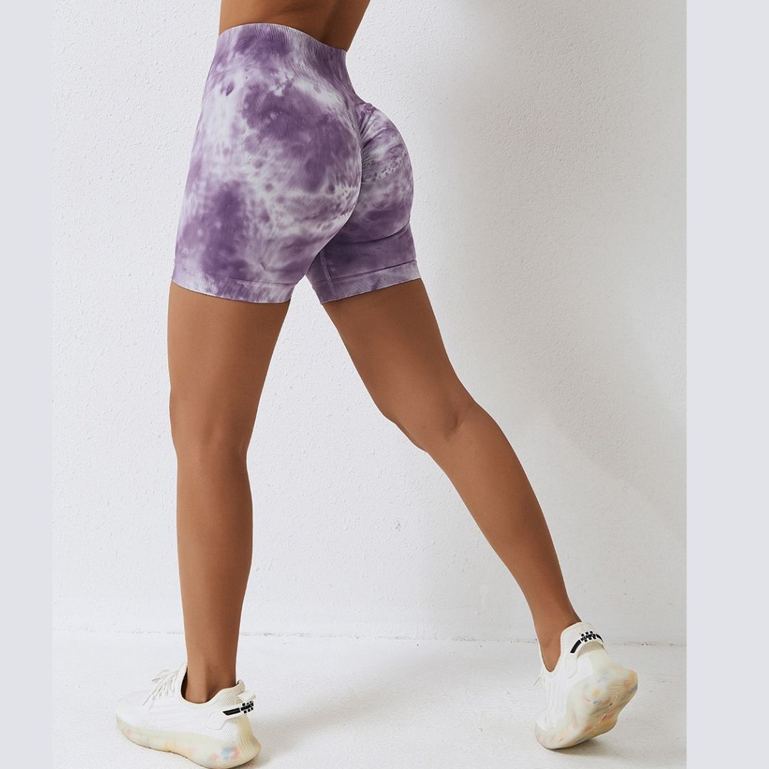 Tie Dye Scrunch Shorts Purple