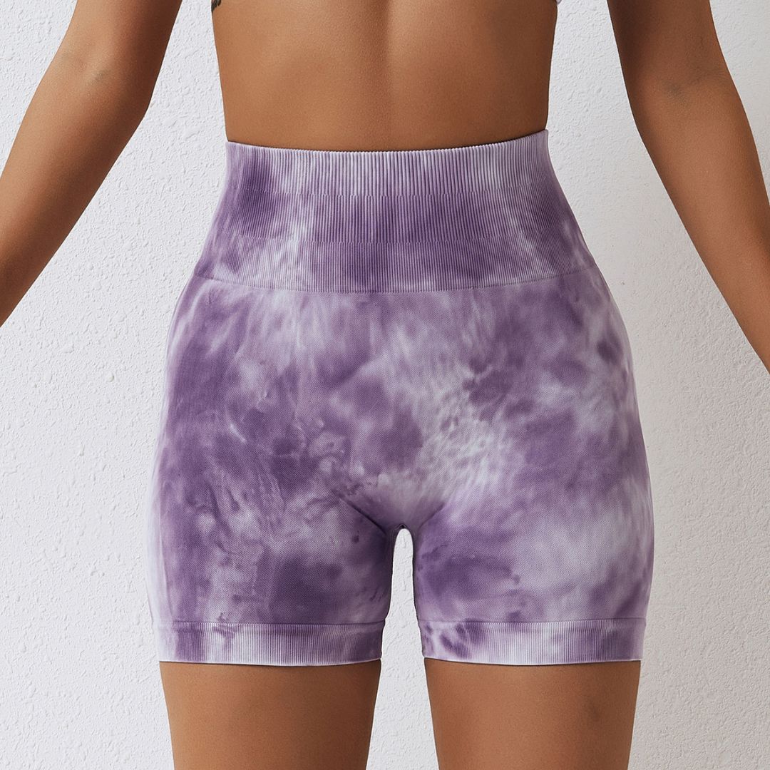 Tie Dye Scrunch Shorts Purple