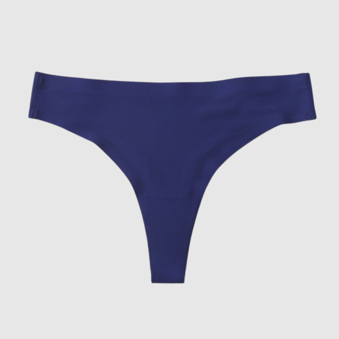 Rückseite des Seamless Sport Tanga in Blau – mit Baumwoll-Schrittfutter