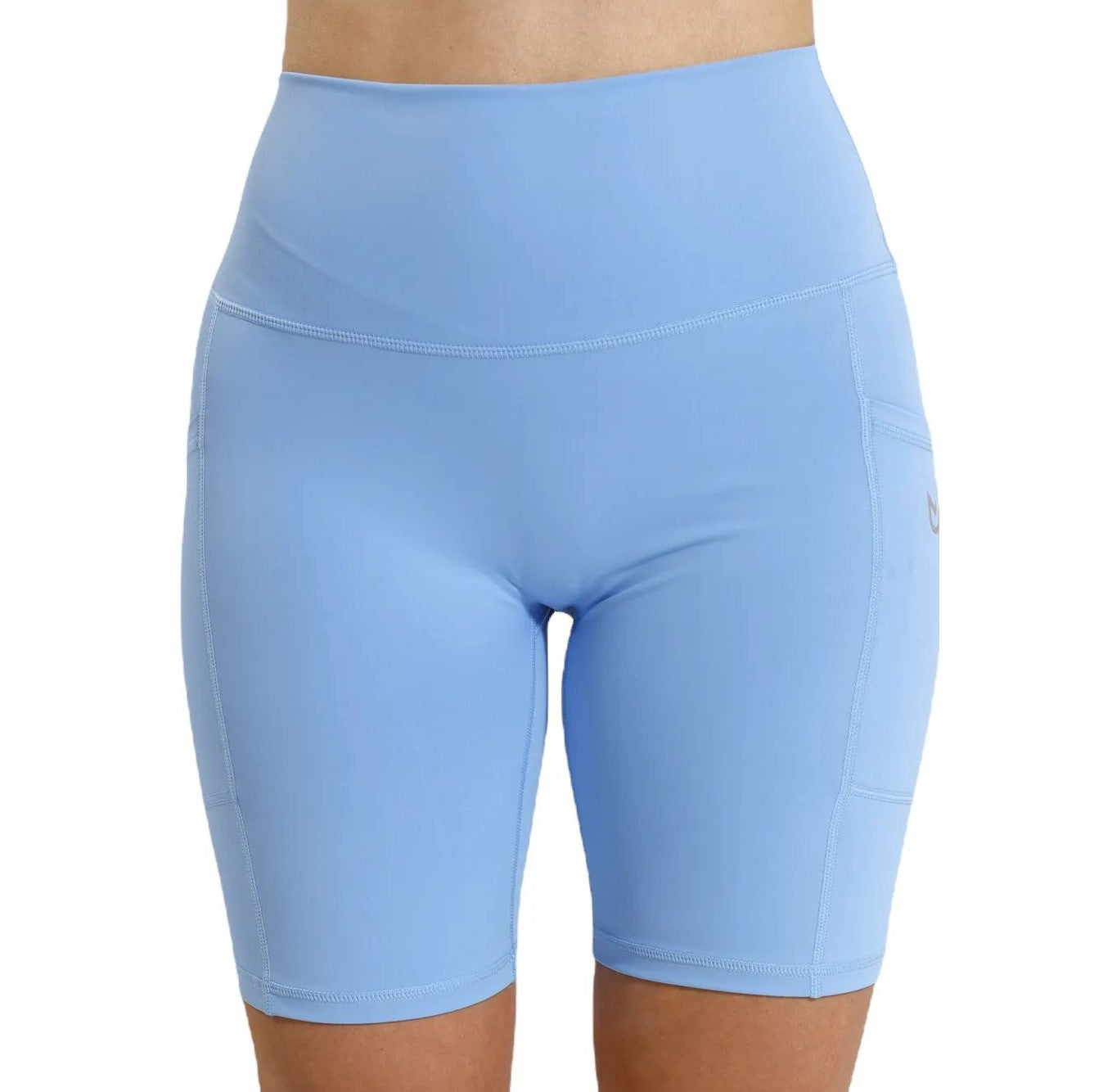 Short cycliste bleu nuage